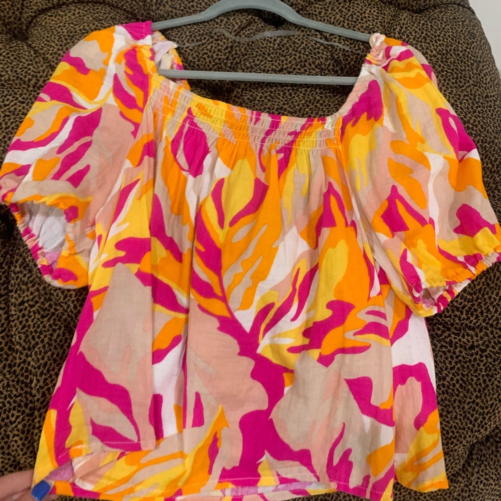Colorful camo blouse